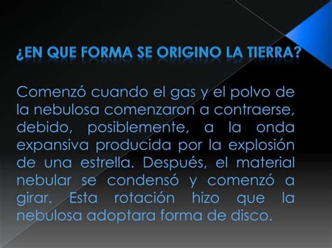 El Origen Y Evolución De La Tierra Ppt