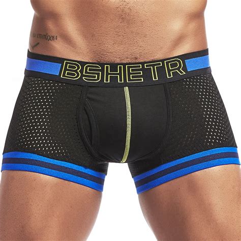 Bshetr Brand Unique Design Boxer Men Mesh U Pouch Sexy Men Underwear