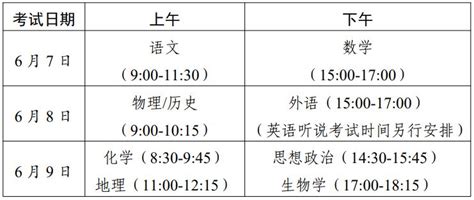 广东2023年高考考试时间（各科目具体安排） 深圳本地宝