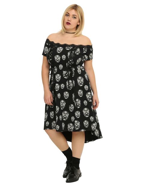 Tripp Black And White Sugar Skull Hi Low Dress Plus Size Hot Topic