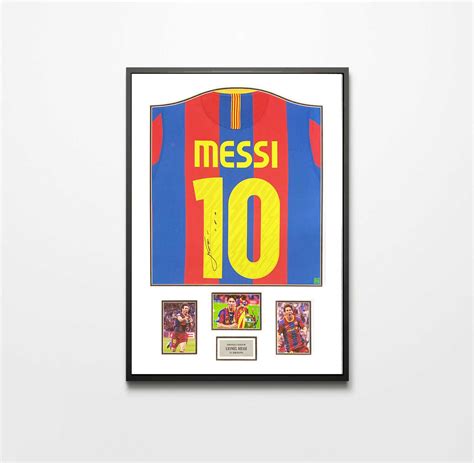 Authentically Signed Lionel Messi Barcelona Framed Shirt Mounts And