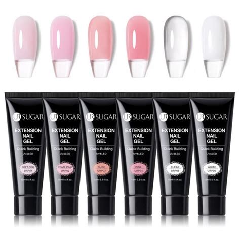 6PCS NOTRE SUCRE Rapide Extension Ongles Gel Kit Clair Nude Vernis