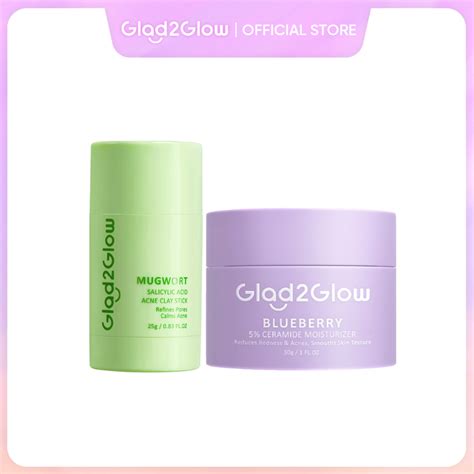 Jual Glad Glow Paket Skincare Pcs Set Blueberry Moisturizer Cream X