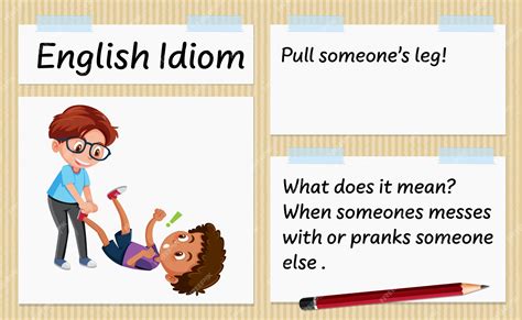 Premium Vector English Idiom Pull Someones Leg Template