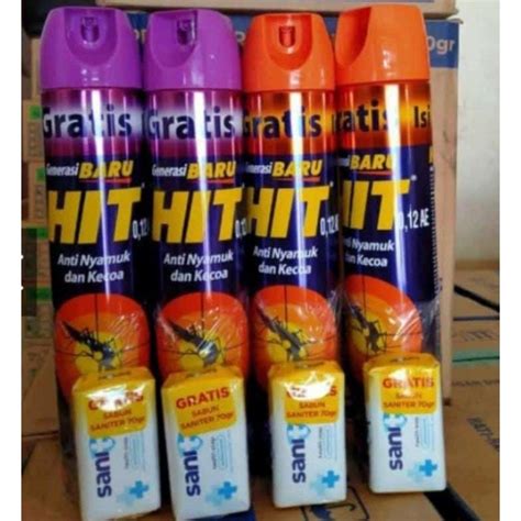 Jual HIT Aerosol 675ml FREE SABUN MANDI Anti Nyamuk Dan Kecoa Spray