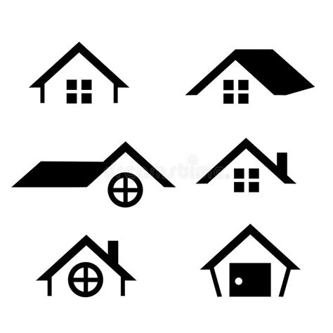 Icono Del Vector De La Casa Ejemplo Casero Blanco Y Negro Icono Linear