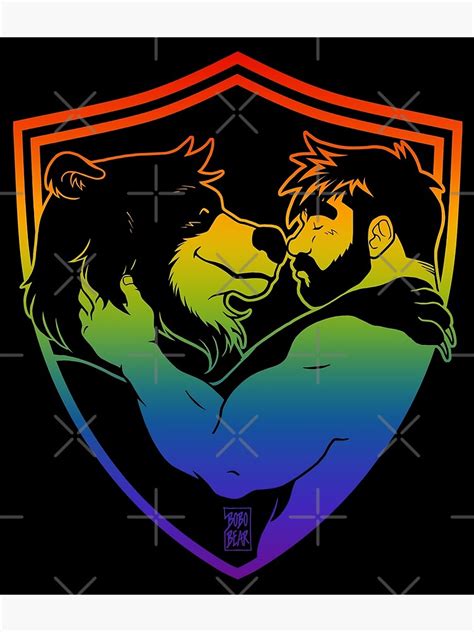 ADAM AND BOBO LIKE CUDDLES GAY PRIDE LINEART Art Print By Bobobear