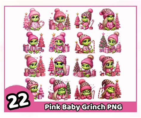 Pink Baby Grinch Png Boujee Grinch Png Cute Grinchmas Png Etsy Canada