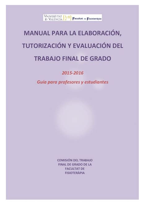 Pdf Manual Para La Elaboraci N Tutorizaci N Y Evaluaci N Del