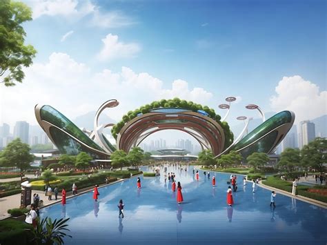 Premium Ai Image Natural Scenery Of Chongqing Garden Expo China