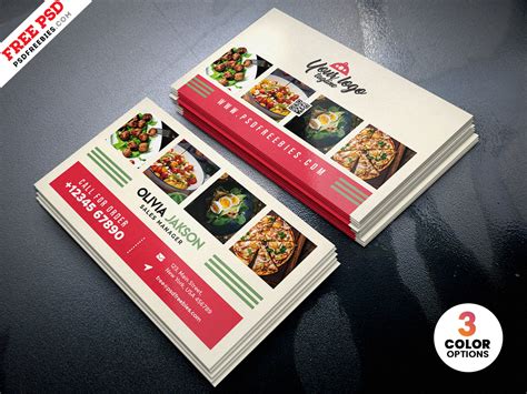 Food Restaurant Business Card Design PSD | PSDFreebies.com