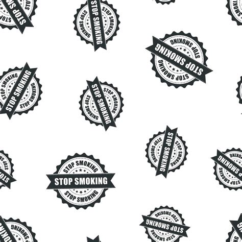 Stop Smoking Rubber Stamp Seamless Pattern Background Business Concept