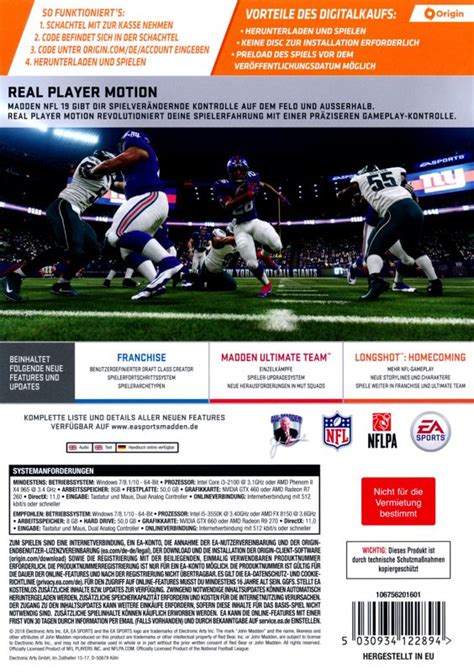 Madden NFL 19 cover or packaging material - MobyGames