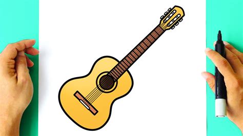 Como DESENHAR um VIOLÃO passo a passo Como DIBUJAR una GUITARRA