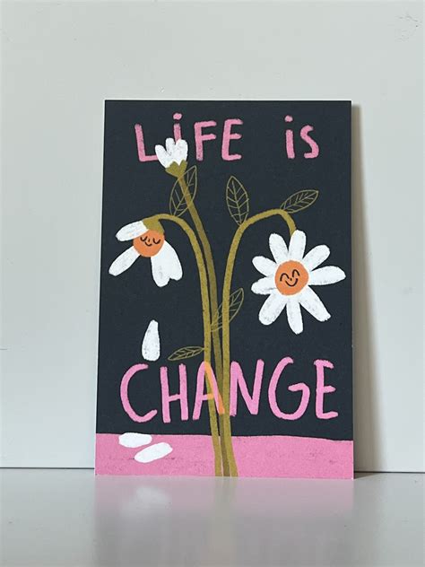 Slinga Illustration Postkarte Life Is Change Gru Karte F R Das Leben