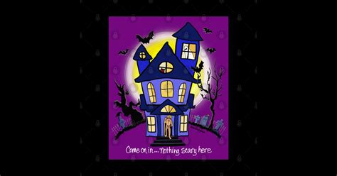 Halloween Haunted House Naked Guy Haunted House Sticker TeePublic