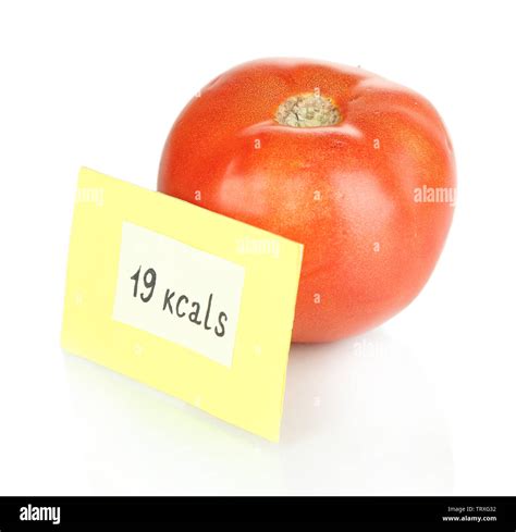 Calorie Content Of Tomato Isolated On White Stock Photo Alamy