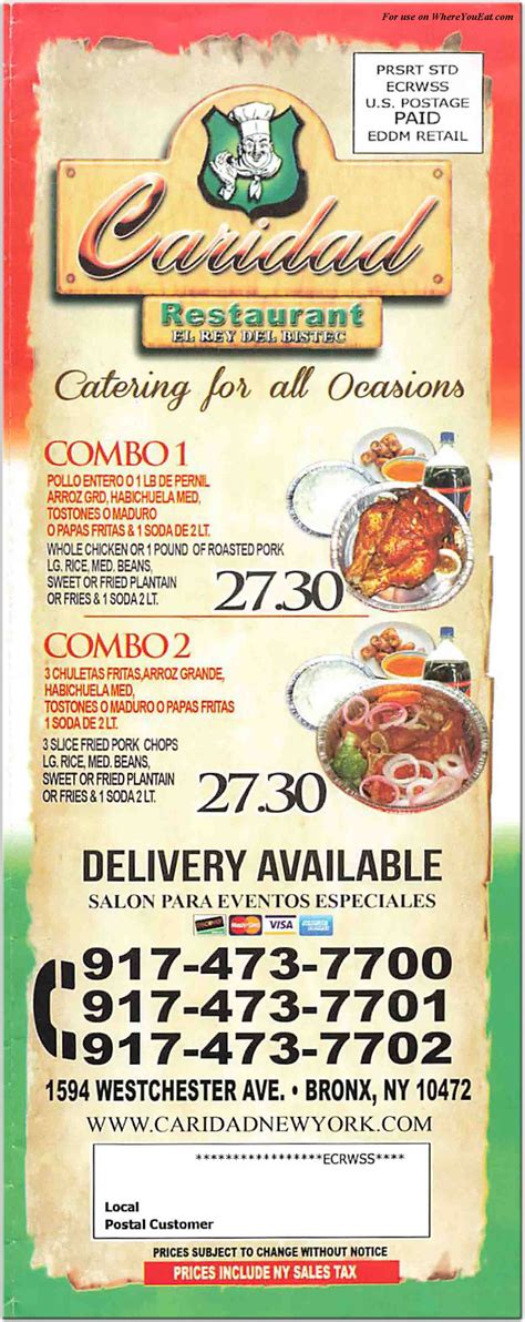 Caridad Restaurant in The Bronx / Menus & Photos