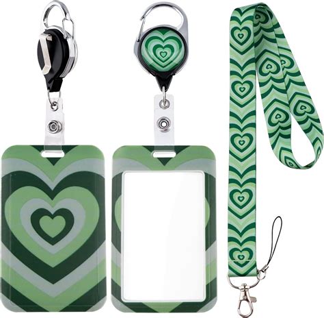 Amazon Bkbkaak Cute Green Lanyard For Id Badges Preppy Keychain