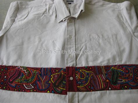 Mans Mola Shirt Size Xl Kunas San Blas Panama 971 Original Art By