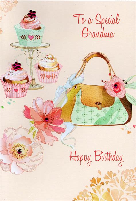 Grandma Happy Birthday Card Water Colours By Second Nature Cards