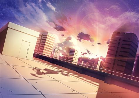 Wallpaper Sunlight Sunset Night Anime Space Reflection Sky