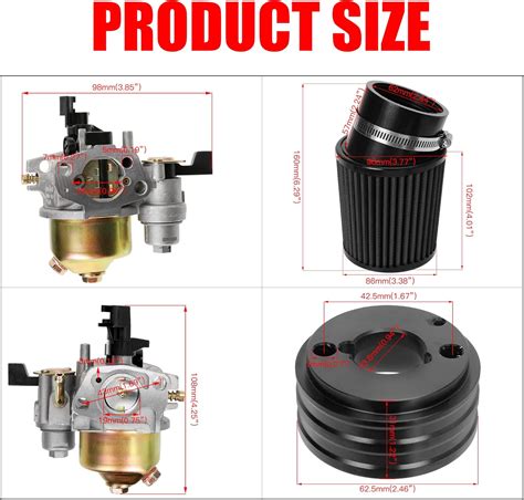 Buy Grehua Upgrade Carburetor Air Filter Adapter Exhaust Pipe Muffler