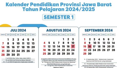 Kalender Pendidikan Tahun Ajaran Kilas Cimahi