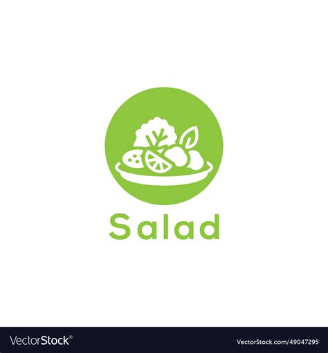 Vegetable Salad Logo Royalty Free Vector Image