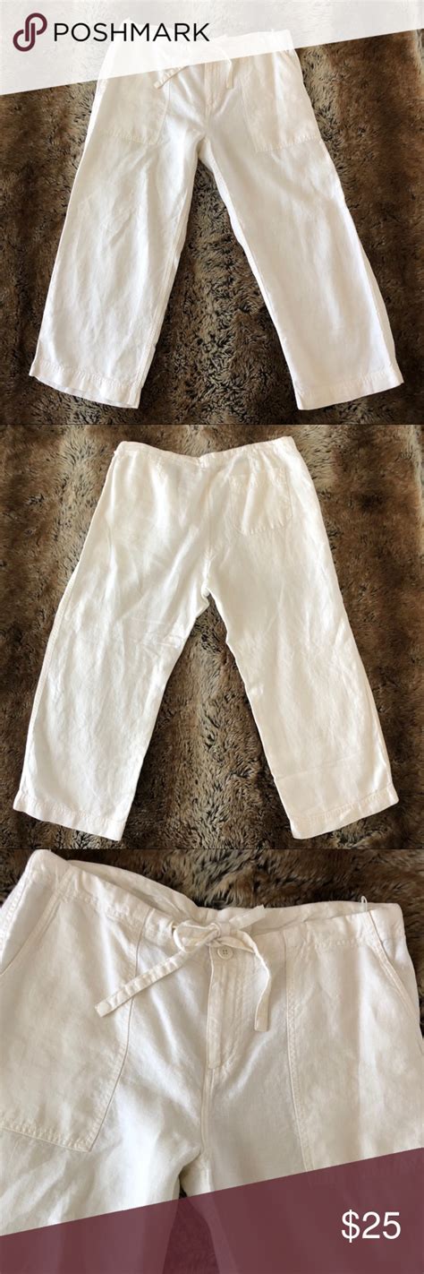 Gap White Linen Drawstring Pants White Linen Drawstring Pants Linen