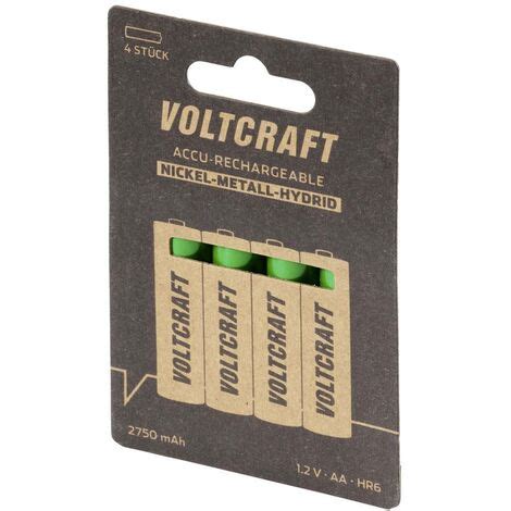 Pile Rechargeable LR6 AA VOLTCRAFT HR06 NiMH 2750 MAh 1 2 V 4 Pc S