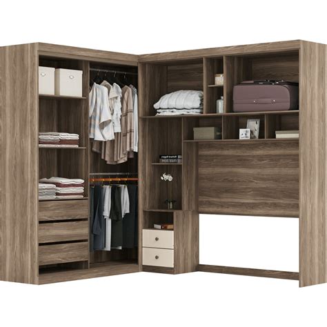 Guarda Roupa Ponte Casal 232cm 6 Portas 5 Gavetas 7 Nichos Compacto