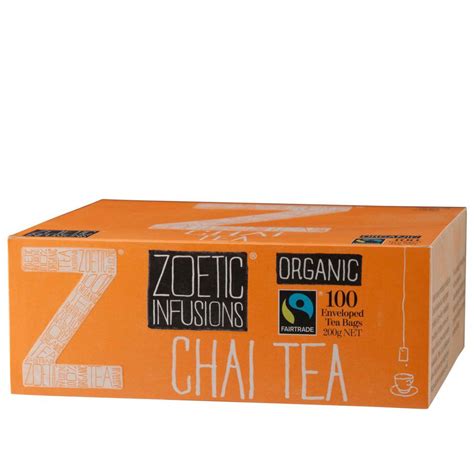 Zoetic Fairtrade Organic Chai Tea Bags Pack 100 | Winc