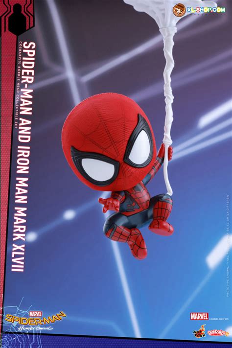 Hot Toys COSB368 Spider Man Homecoming Cosbaby Bobble Head Series Spider Man And Iron Man