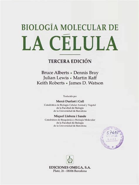 B Alberts Bruce Biologia Molecular De La Celula Pdf