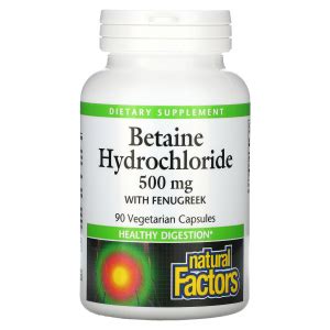 Natural Factors Betaine Hydrochloride 500 mg - Бетаин
