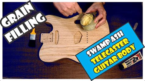 Grain Filling A Swamp Ash Telecaster Guitar Body With Water Based Grain