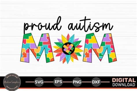 Proud Autism Mom Autism Awareness Svg Graphic By Moslem Graphics