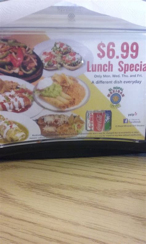 Menu At El Nopal Mexican Grill Decatur Restaurant Las Vegas N