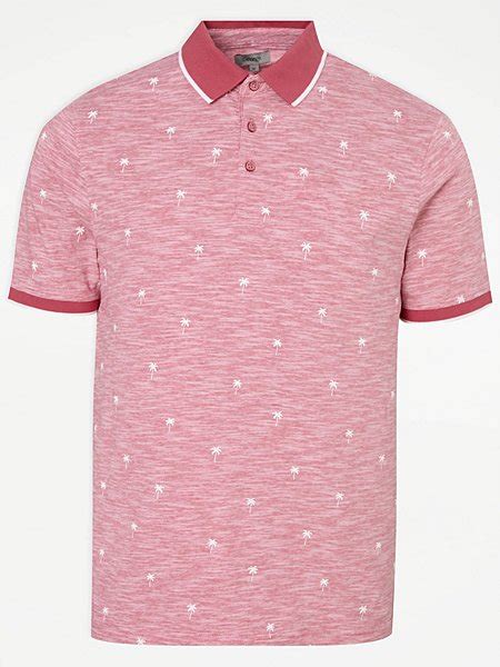 Light Blue Palm Tree Polo Top Men George At Asda