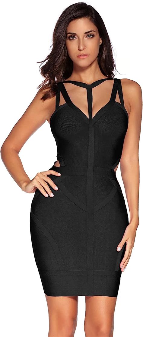 Amazon Meilun Women S Bandage Dress Spaghetti Strap V Neck Bandage