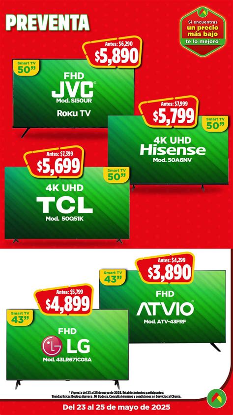 Folleto Bodega Aurrera Pre Hot Sale con ofertas en electrónica y línea blanca