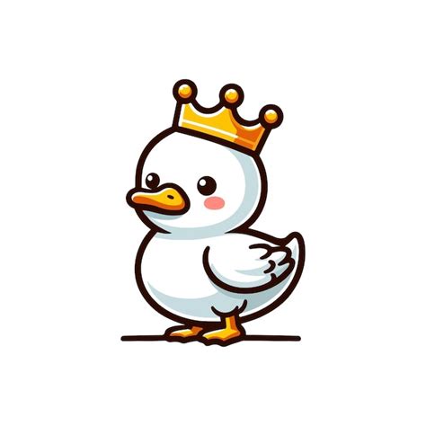 Premium Vector Cute Cartoon Duck King Character Vector Flat Design Style