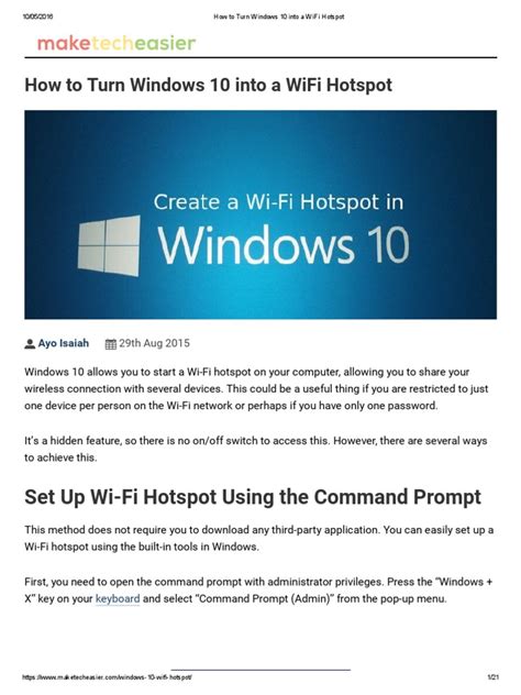 Pdf How To Turn Windows Into A Wifi Hotspot Dokumen Tips