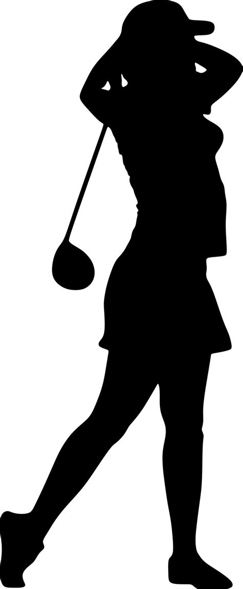 Professional golfer woman playing golf, silhouette,vector,illustration ...