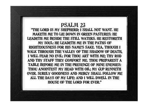 King James Version Psalm Poster Psalms Verse Print Scripture