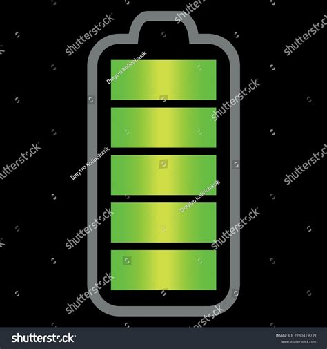 Vector Full Battery Icon On Black Stock Vector Royalty Free