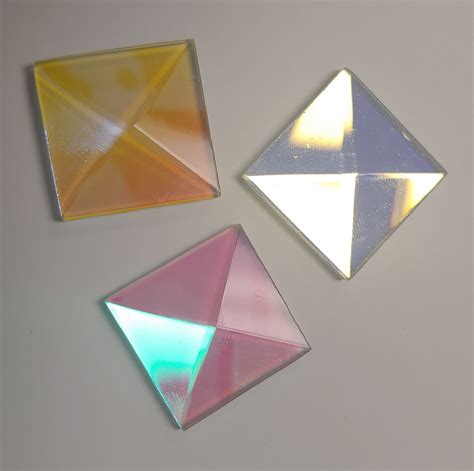 1x1 Square Dichroic Bevel Glass Crafters Stained Glass