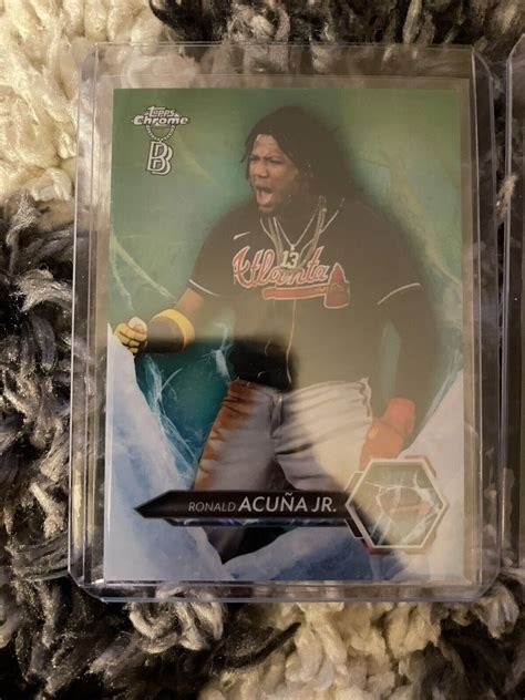 Topps Chrome Ben Baller Ronald Acuna Jr Green Refractor