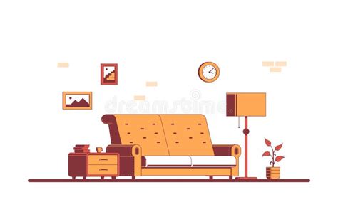 Living Room Interior Stock Vector Illustration Of Design 156085722